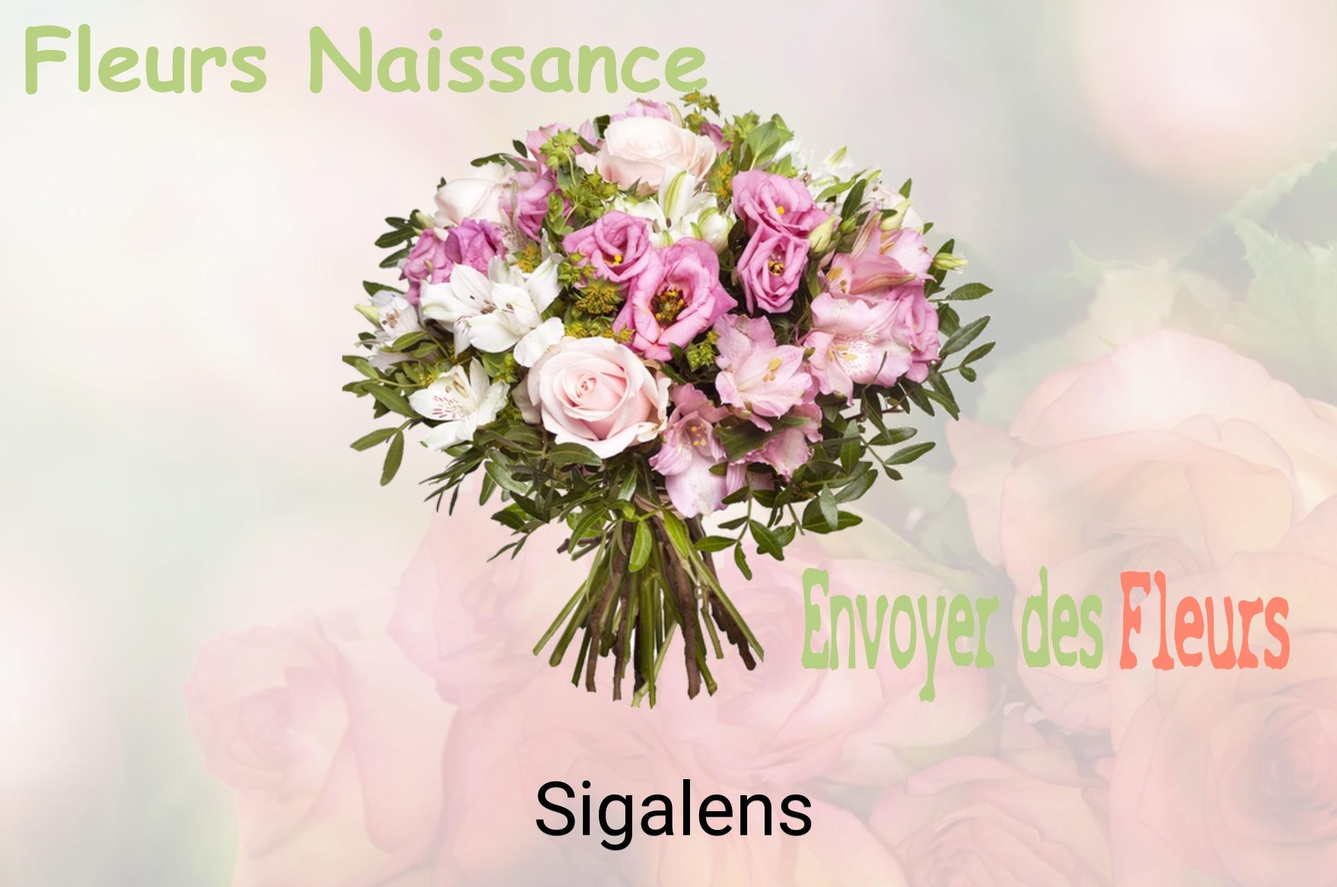 Bouquet de fleurs de naissance livré à Sigalens